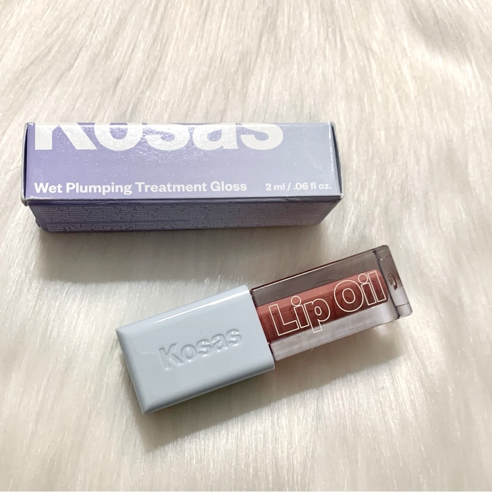 4/$30 Bundle Kosas☁️Wet Plumping Treatment Oil Lip Gloss Mini in Unbuttoned NIB